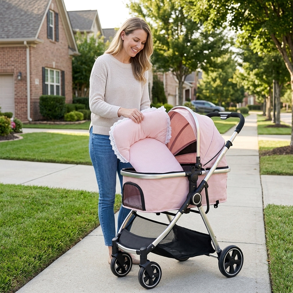 Catvera Elegant Lace Stroller Mat - Easy Care & Maintenance