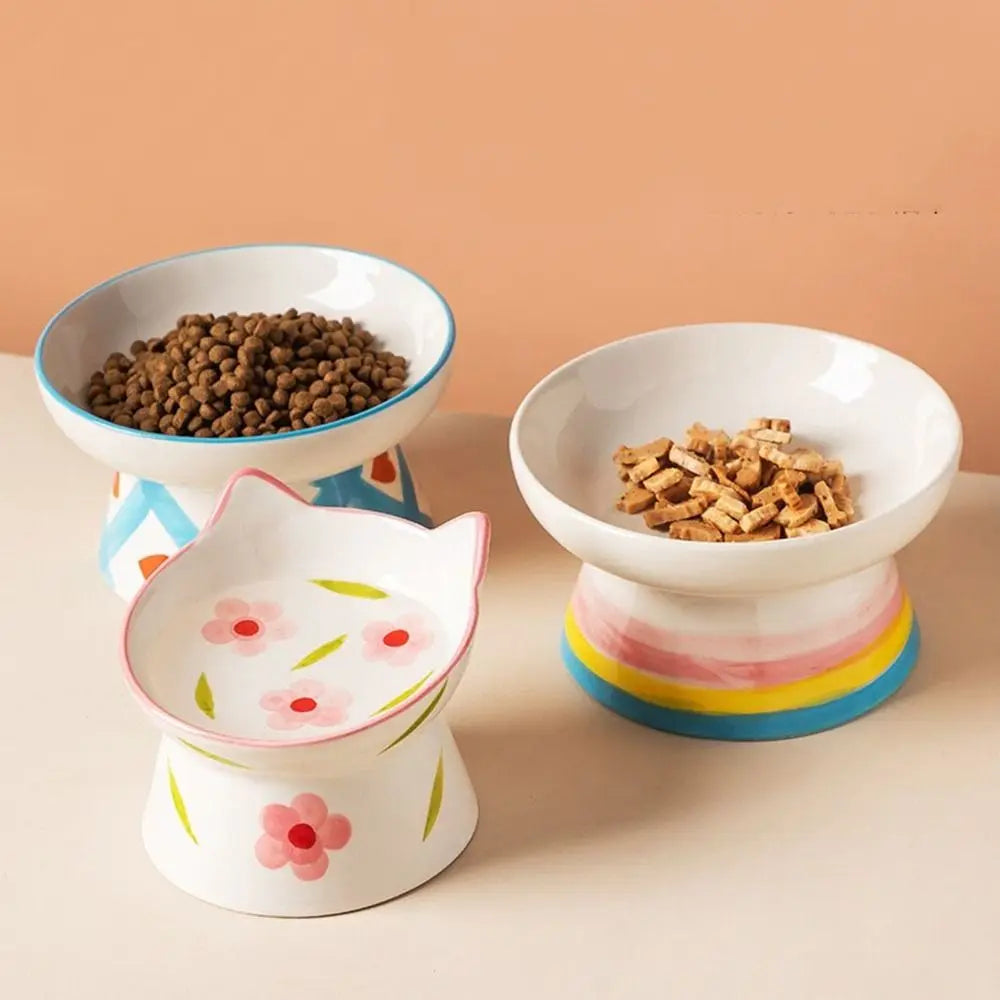 Catvera Elevated Ceramic Cat Bowl - Image 2|||PROMPT|||Original clean product image