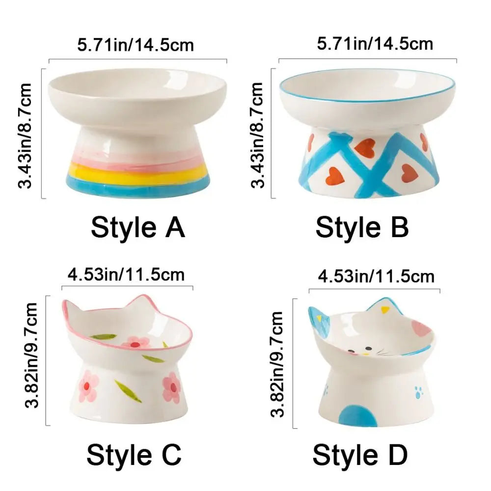 Catvera Elevated Ceramic Cat Bowl - Image 6|||PROMPT|||Original clean product image