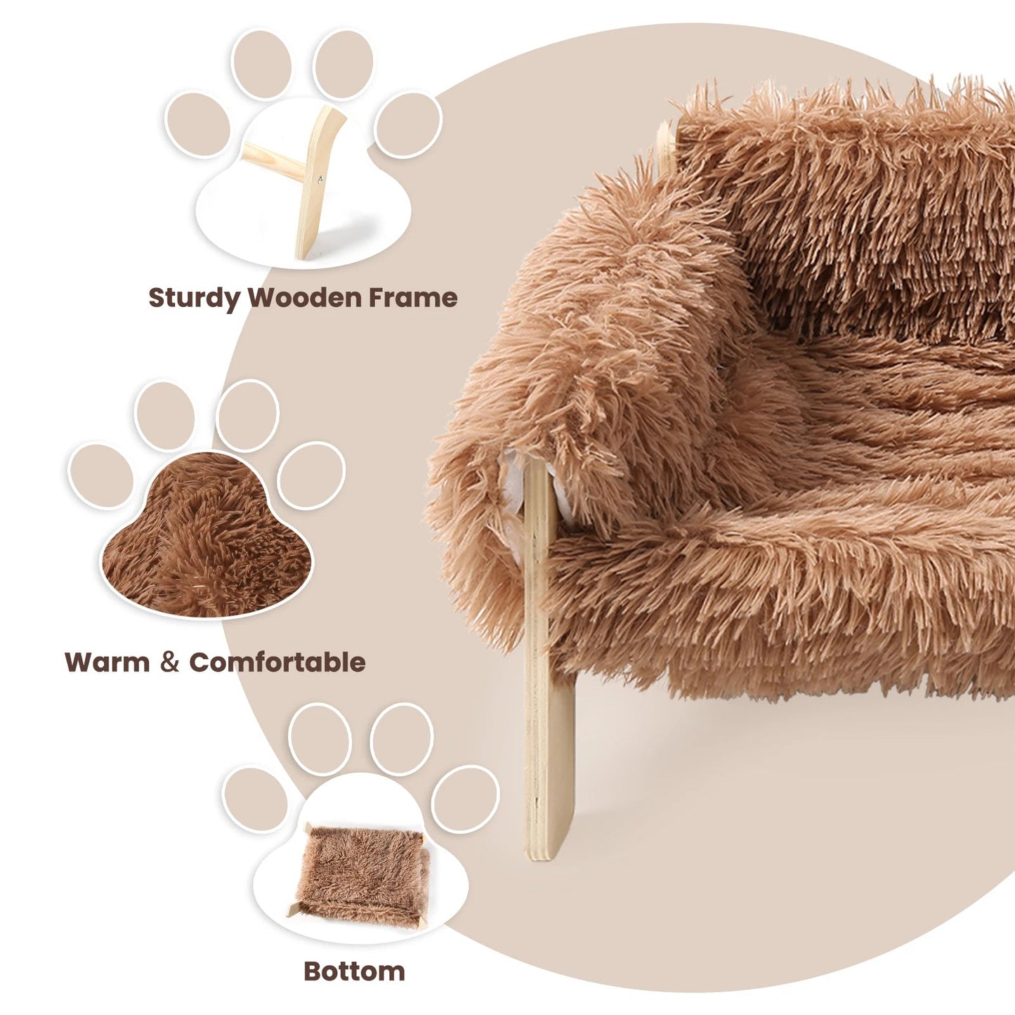 Catvera Elevated Plush Cat Bed - Image 5|||PROMPT|||Original clean product image
