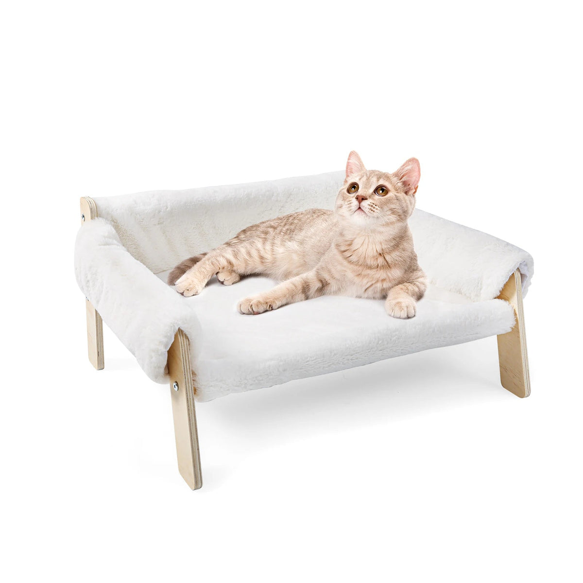 Catvera Elevated Plush Cat Bed - Image 8|||PROMPT|||Original clean product image