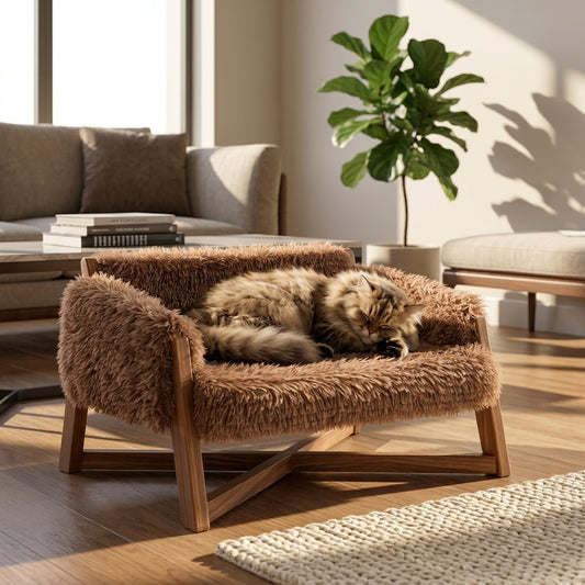 Catvera Elevated Plush Cat Bed - Main Product Image