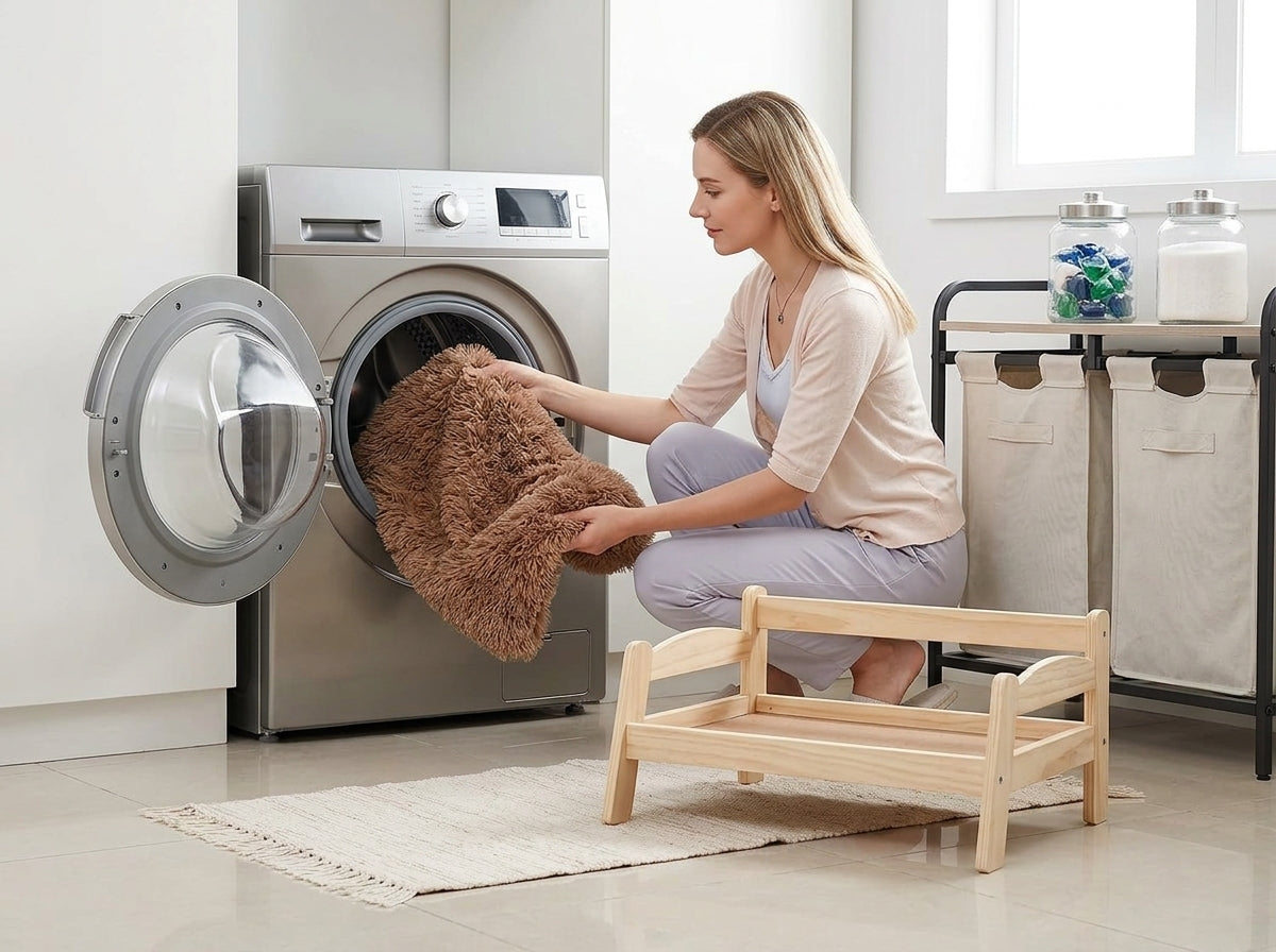 Catvera Elevated Plush Cat Bed - Easy Care Maintenance