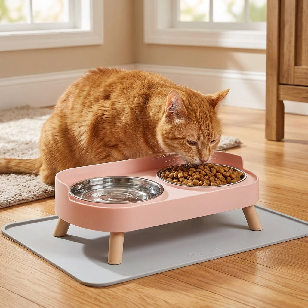 Catvera Elevated Stainless Steel Feeder - Ergonomic Elevated Design