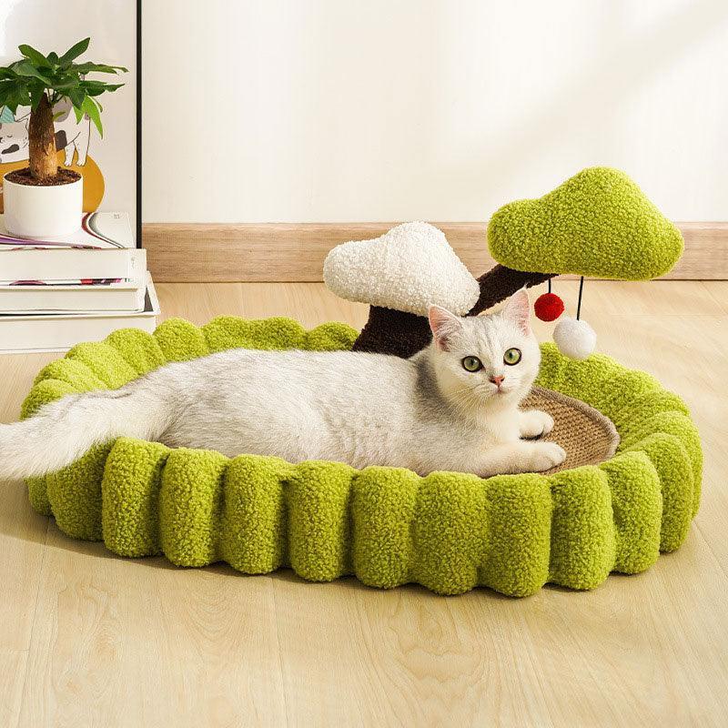 Catvera Elliptical Cat Scratching Bed - Image 1|||PROMPT|||Original clean product image