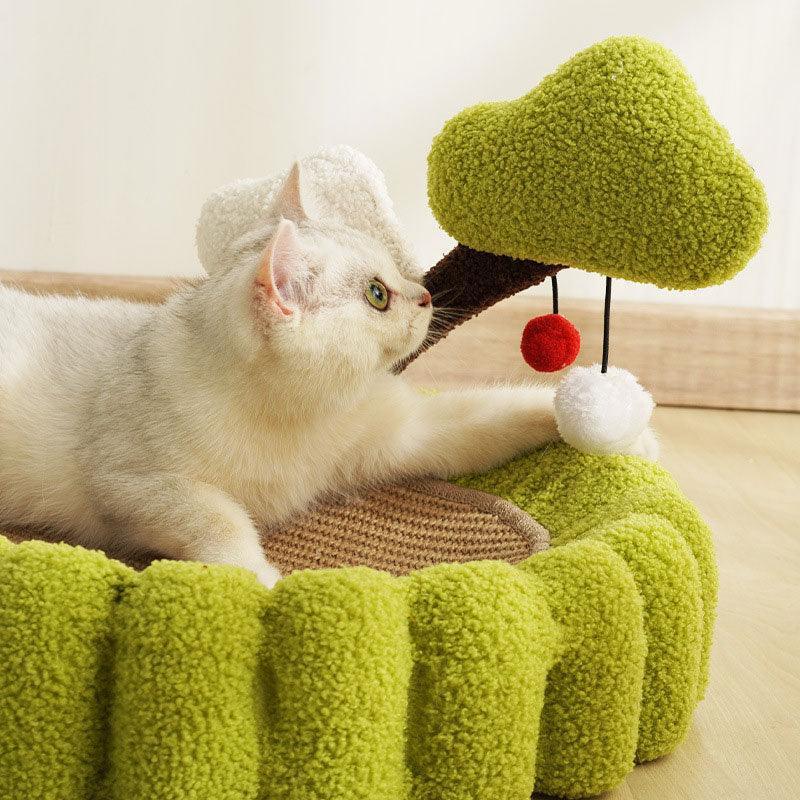 Catvera Elliptical Cat Scratching Bed - Image 5|||PROMPT|||Original clean product image