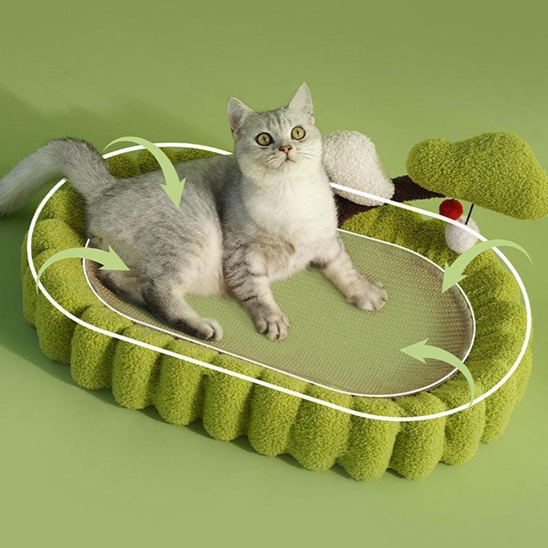 Catvera Elliptical Cat Scratching Bed - Image 6|||PROMPT|||Original clean product image
