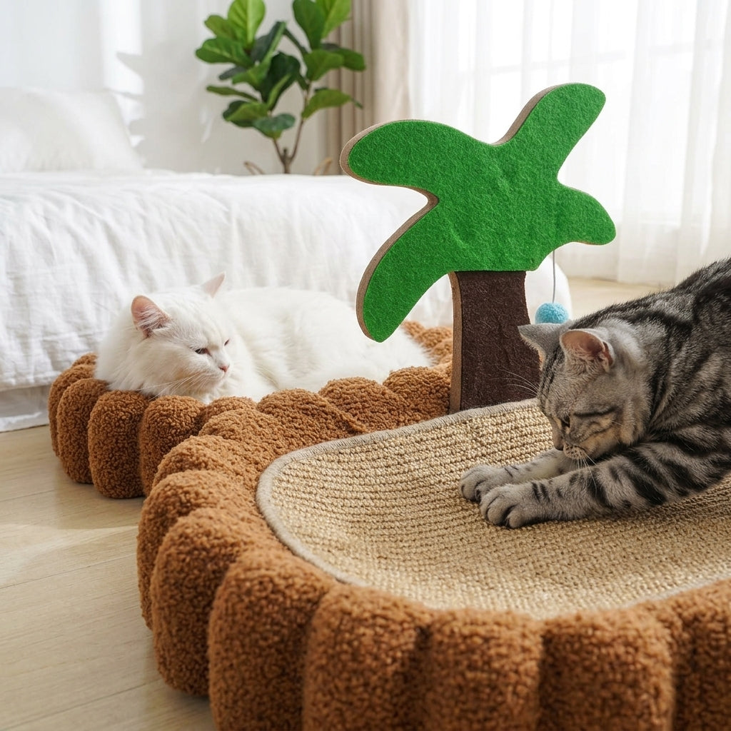 Catvera Elliptical Cat Scratching Bed - Premium Material Construction