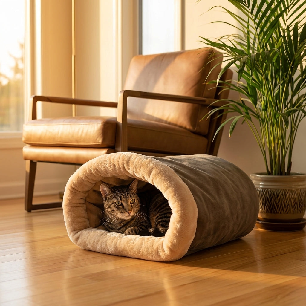 Catvera Enclosed Cat Sleeping Cave Bed - Main Product Image