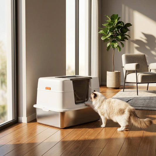 Catvera Enclosed Steel Litter Box - Main Product Image
