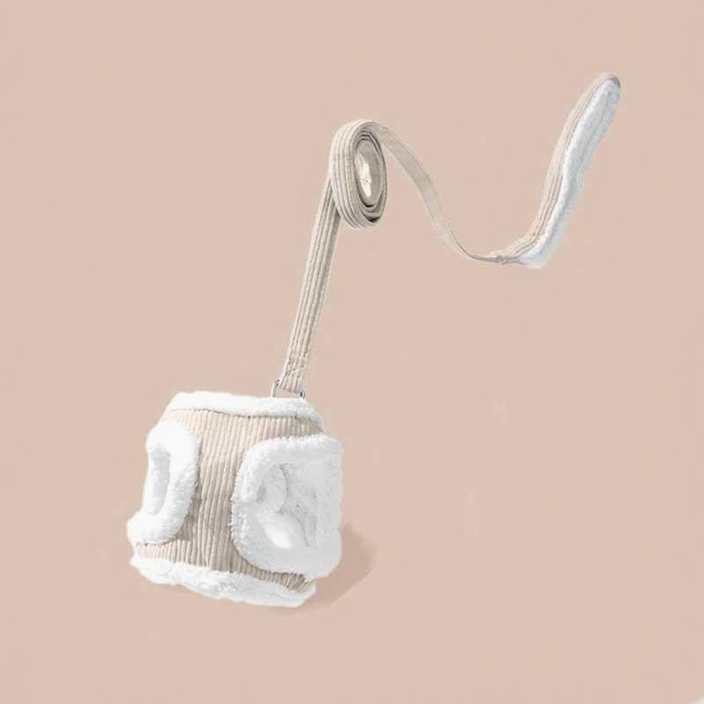 Catvera Escape Proof Cat Harness Vest - Image 9|||PROMPT|||Cleaned image. Original analysis: found 1 small brand logo/emblem on the front of the white diaper bag