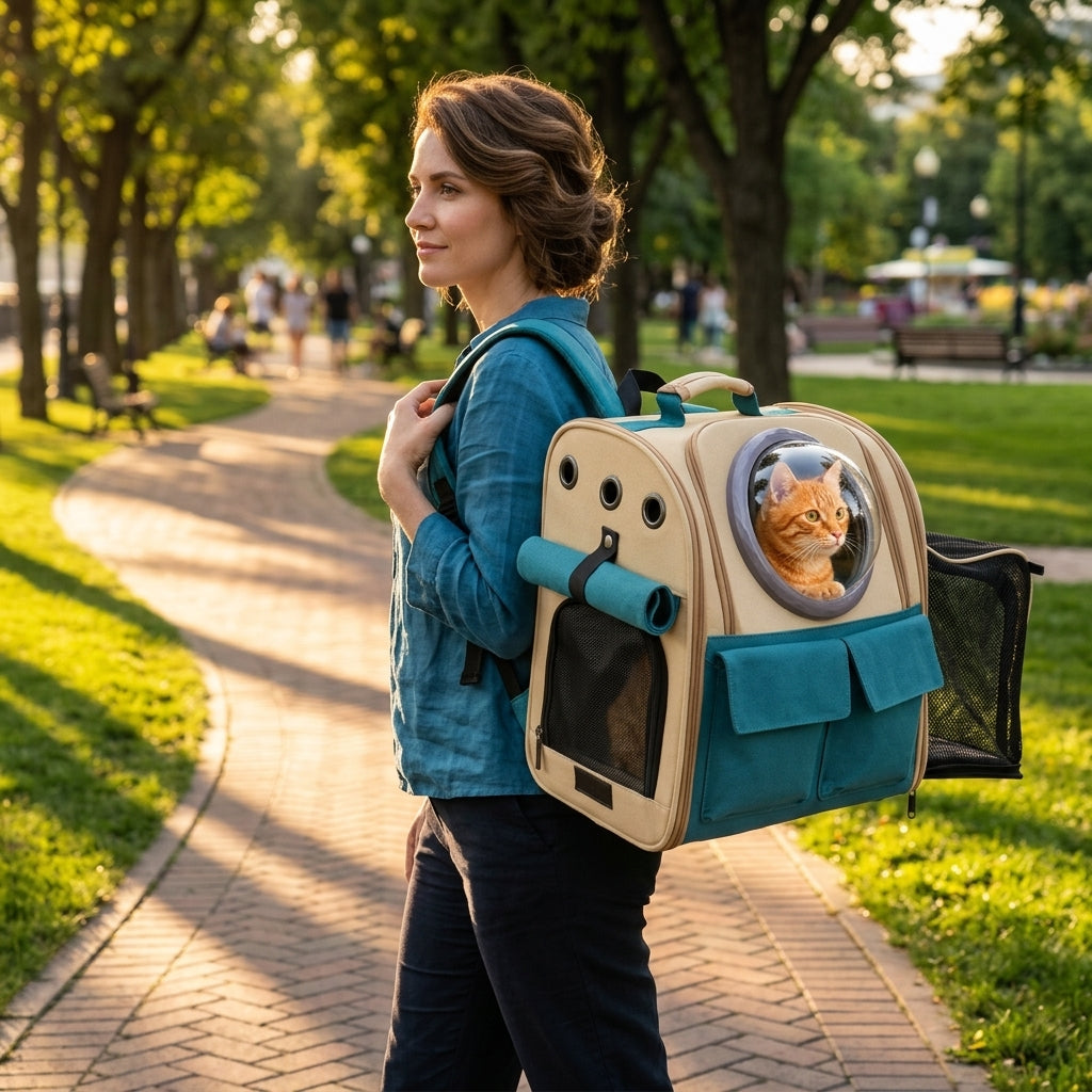Catvera Expandable Canvas Cat Carrier Backpack - Main Product Image
