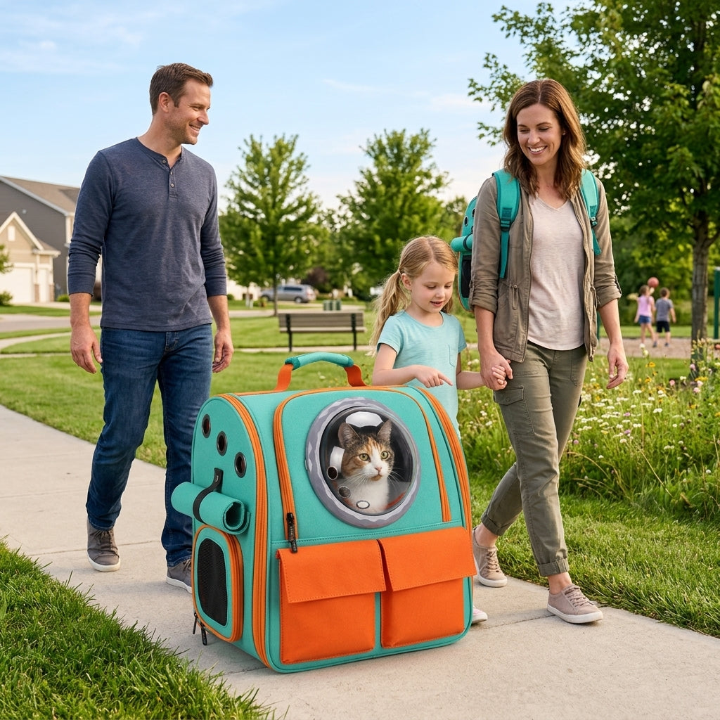 Catvera Expandable Canvas Cat Carrier Backpack - Premium Canvas Durability