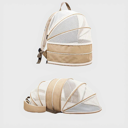 Catvera Expandable Cat Carrier Backpack - Image 7|||PROMPT|||Cleaned image. Original analysis: Found 1 brand logo/name on the product - a small emblem/patch visible on the lower right area of the backpack in the bottom image