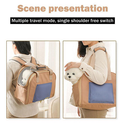 Catvera Expandable Foldable Cat Carrier Tote - Image 8|||PROMPT|||Cleaned image. Original analysis: Found 1 brand name/logo on the pet carrier bag itself