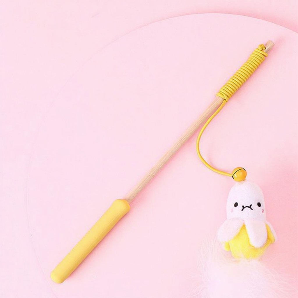 Catvera Feather Bell Catnip Wand - Image 2|||PROMPT|||Cleaned image. Original analysis: Found 1 brand name/logo on the plush toy charm attached to the jump rope