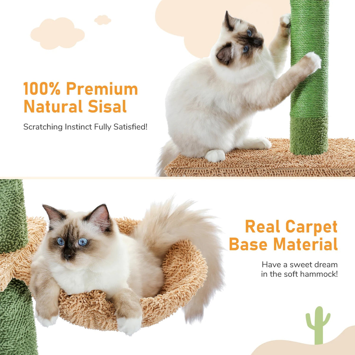 Catvera Floor Ceiling Cactus Cat Tree - Image 4|||PROMPT|||Original clean product image