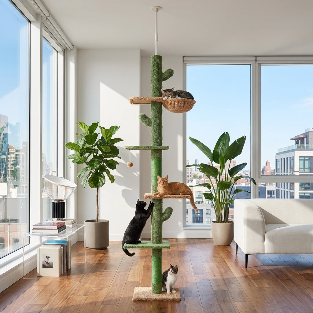 Catvera Floor Ceiling Cactus Cat Tree - Main Product Image