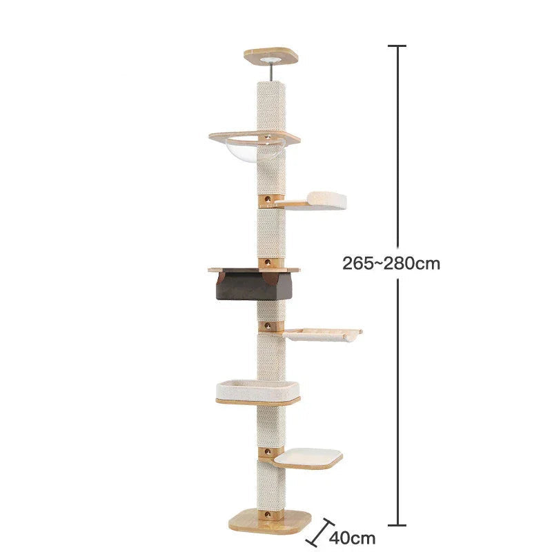 Catvera Floor Ceiling Cat Tree - Image 3|||PROMPT|||Original clean product image