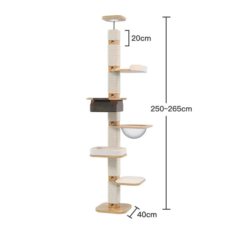 Catvera Floor Ceiling Cat Tree - Image 4|||PROMPT|||Original clean product image