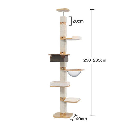Catvera Floor Ceiling Cat Tree - Image 4|||PROMPT|||Original clean product image