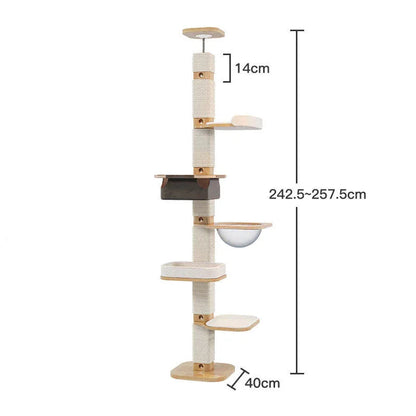 Catvera Floor Ceiling Cat Tree - Image 5|||PROMPT|||Original clean product image