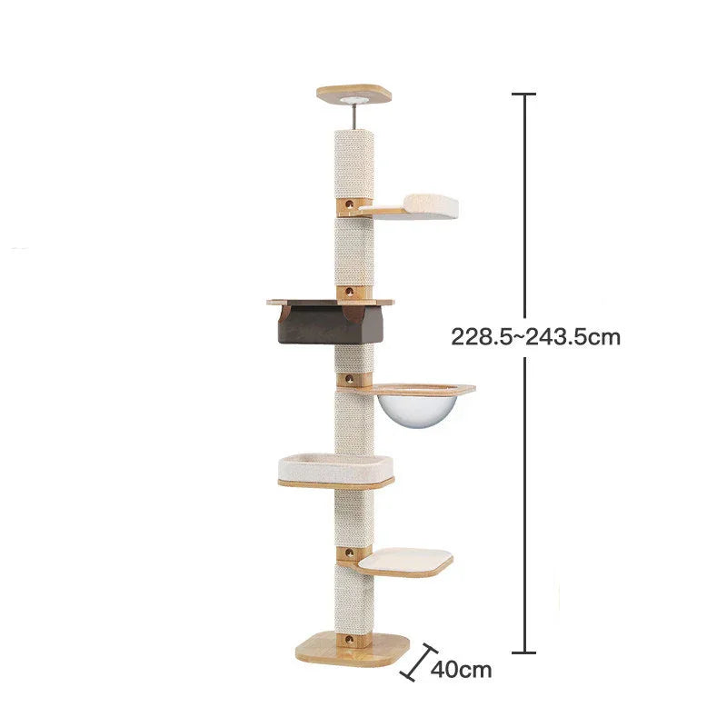 Catvera Floor Ceiling Cat Tree - Image 6|||PROMPT|||Original clean product image
