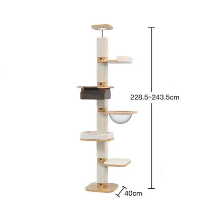 Catvera Floor Ceiling Cat Tree - Image 6|||PROMPT|||Original clean product image