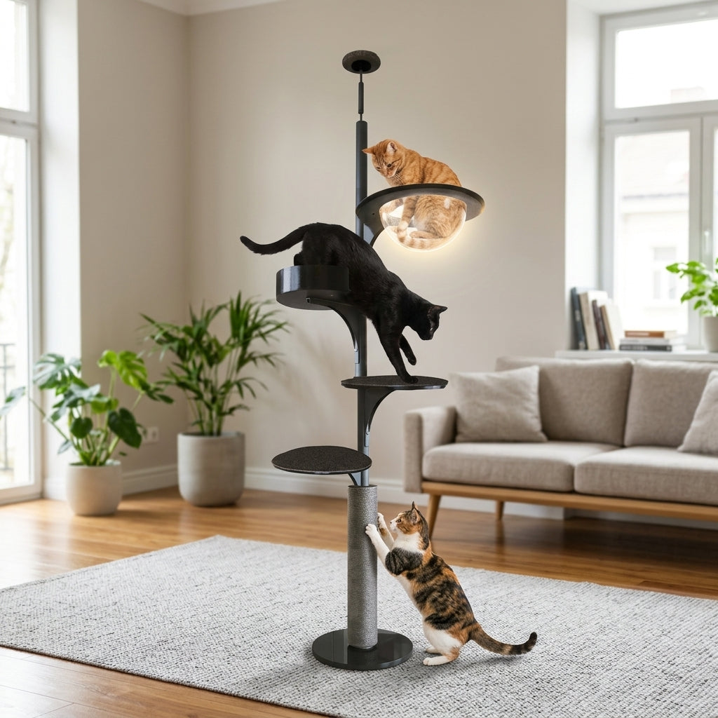 Catvera Floor to Ceiling Cat Tree - Interactive Multi-Level Design