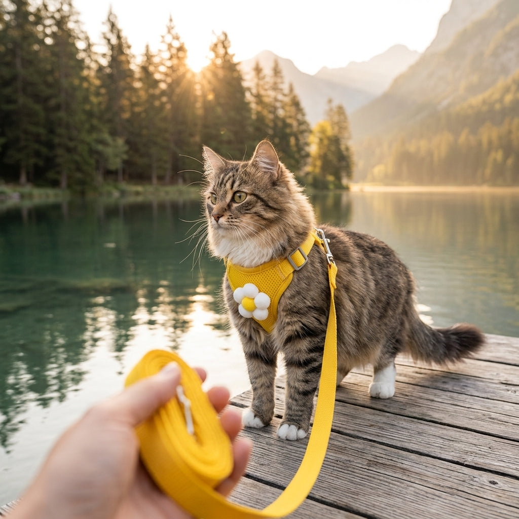 Catvera Floral Cat Harness Leash Set - Image 1|||PROMPT|||Original clean product image