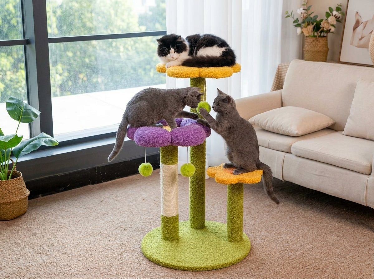 Catvera Flower Cat Tree Scratching Post - Keeps Cats Entertained for Hours