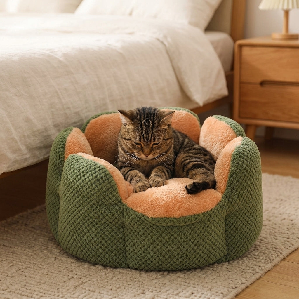 Catvera Flower Nest Cat Bed - Premium Comfort Materials