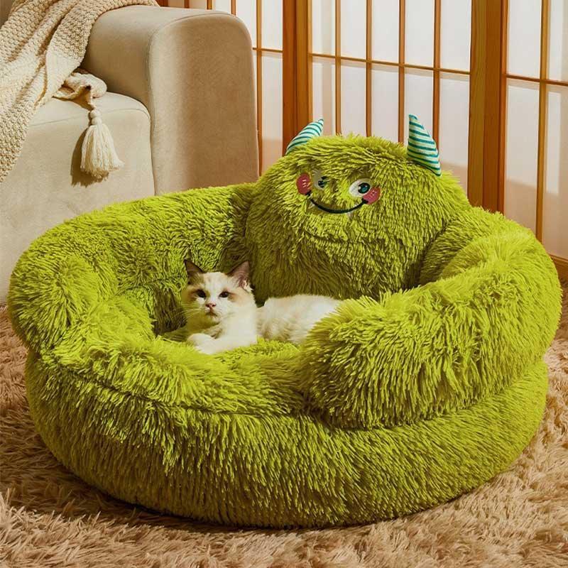 Catvera Fluffy Cat Sofa Bed - Image 3|||PROMPT|||Original clean product image