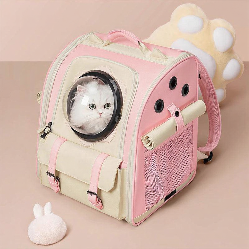 Catvera Foldable Bubble Cat Carrier - Image 11|||PROMPT|||Cleaned image. Original analysis: found 1 watermark text overlay and 1 brand logo embossed on the product