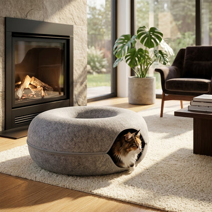 Catvera Foldable Felt Cat Tunnel Bed - Main Product Image