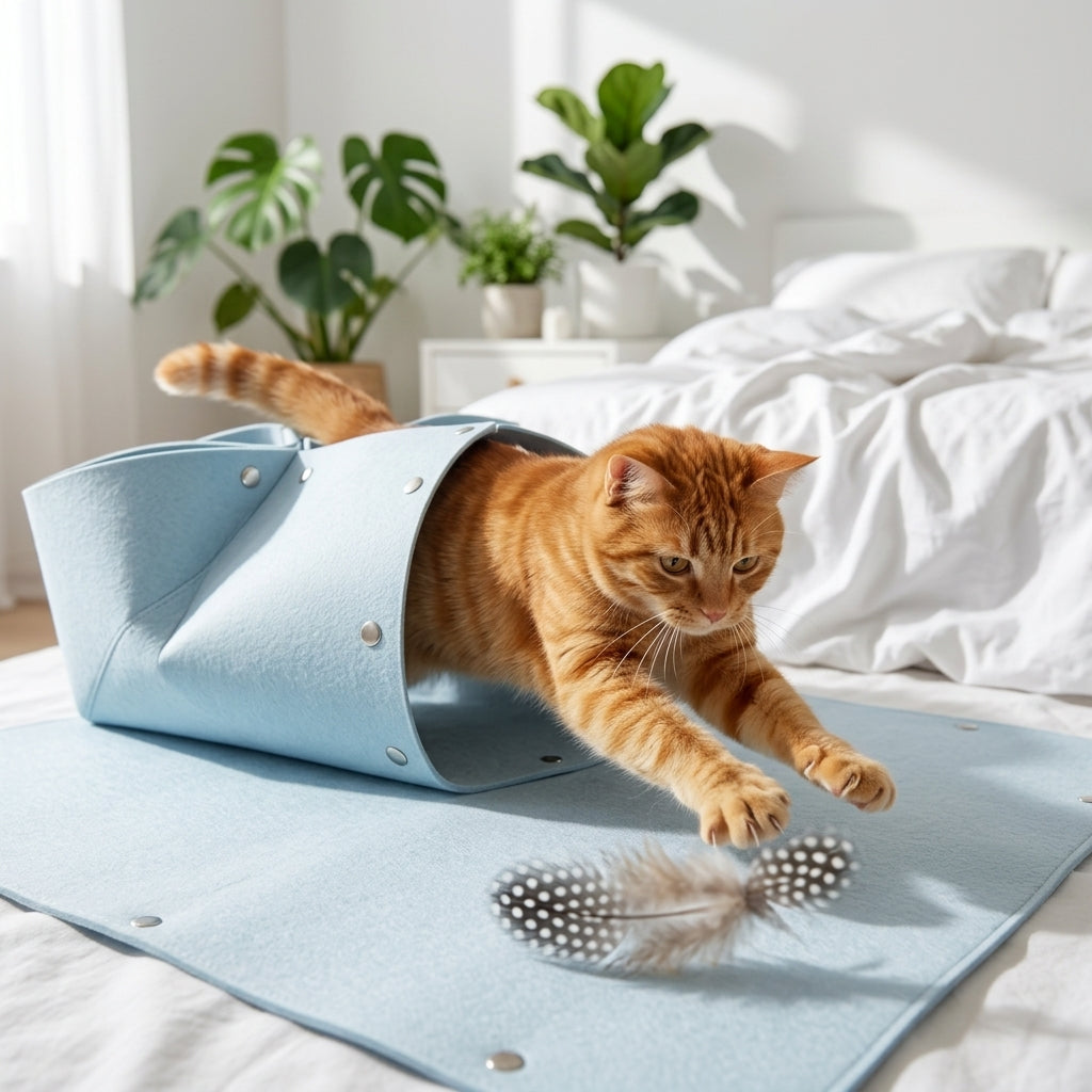 Catvera Foldable Interactive Cat Play Mat - Transform Playtime Adventures