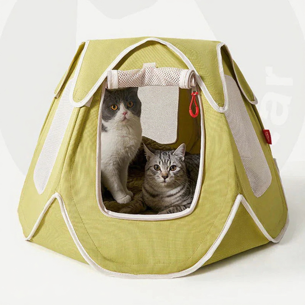 Catvera Foldable Outdoor Cat Tent - Image 1|||PROMPT|||Cleaned image. Original analysis: Found 1 brand name 'Petsmart' printed on the top center of the tent fabric