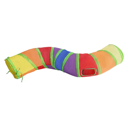 Catvera Foldable Rainbow Play Tunnel - Image 5|||PROMPT|||Original clean product image