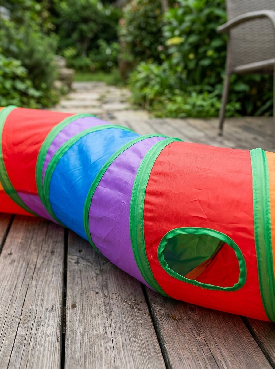 Catvera Foldable Rainbow Play Tunnel - Durable Construction