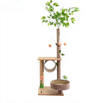 Catvera Forest Cat Climbing Tree - Image 7|||PROMPT|||Cleaned image. Original analysis: found Korean text overlay on the left side of the image