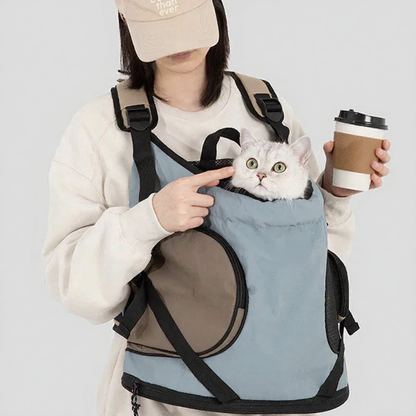 Catvera Front Cat Carrier Backpack - Image 14|||PROMPT|||Cleaned image. Original analysis: Found 1 visible brand watermark on the coffee cup and 1 brand name on the cap