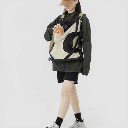 Catvera Front Cat Carrier Backpack - Image 2|||PROMPT|||Cleaned image. Original analysis: Found 1 brand name/logo on the pet carrier backpack fabric