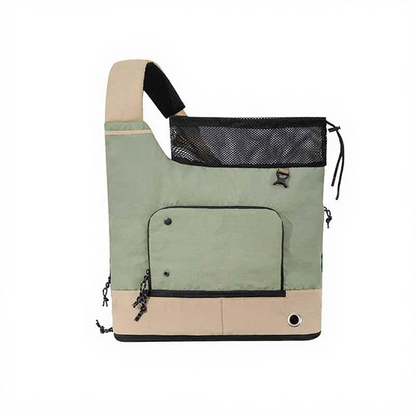Catvera Front Facing Cat Carrier Backpack - Image 2|||PROMPT|||Cleaned image. Original analysis: Found 1 brand name logo on the product - a white rectangular label with 'NOSEARK' text visible on the upper left area of the bag