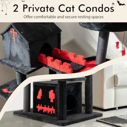 Catvera Gothic Cat Tree 49" - Image 4|||PROMPT|||Original clean product image