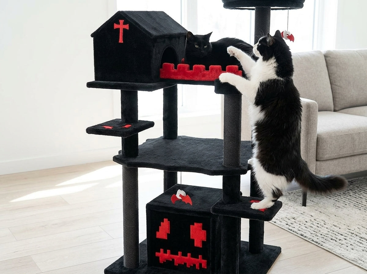 Catvera Gothic Cat Tree 49" - Built to Handle Your Most Active Cats