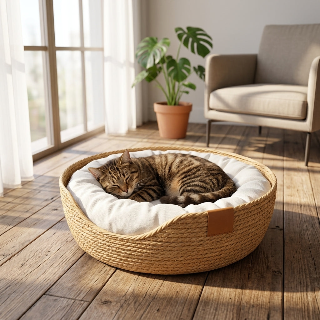 Catvera Handwoven Cooling Cat Bed - Main Product Image