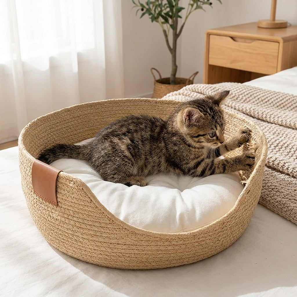 Catvera Handwoven Cooling Cat Bed - Durable Long-Lasting Design