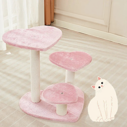 Catvera Heart-Shaped Pink Cat Tree - Image 1|||PROMPT|||Cleaned image. Original analysis: Found Chinese text watermark and product description overlay