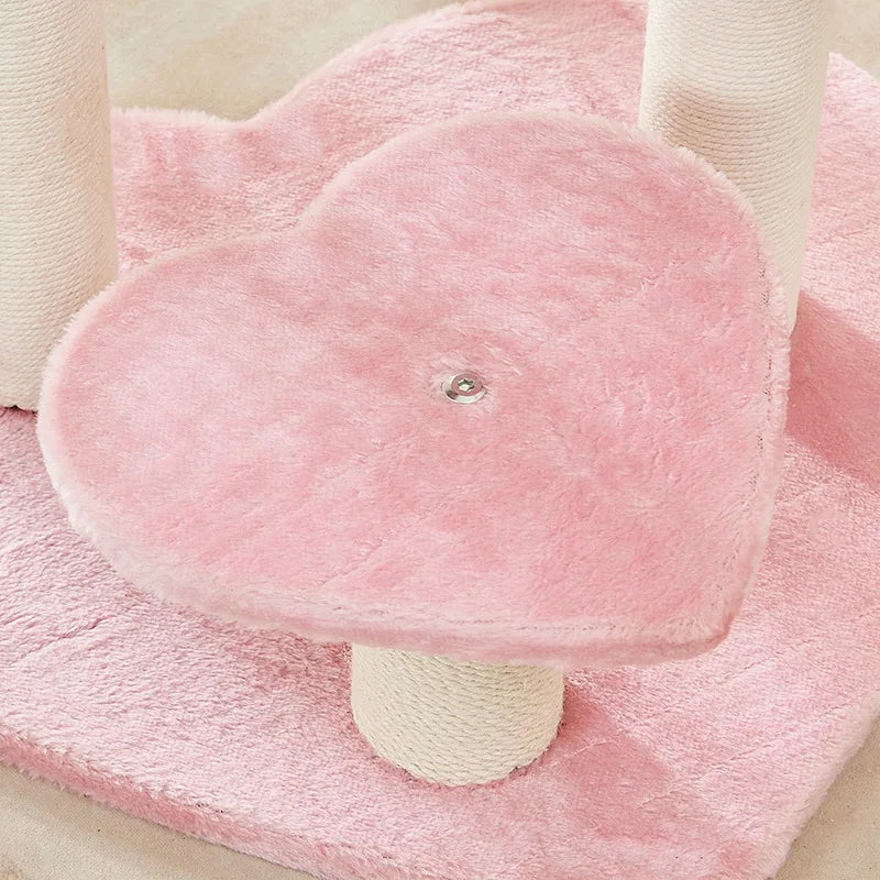 Catvera Heart-Shaped Pink Cat Tree - Image 4|||PROMPT|||Original clean product image