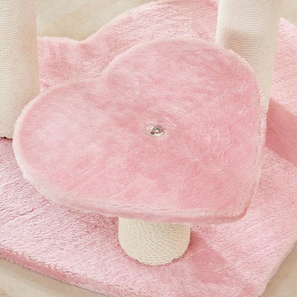 Catvera Heart-Shaped Pink Cat Tree - Image 4|||PROMPT|||Original clean product image